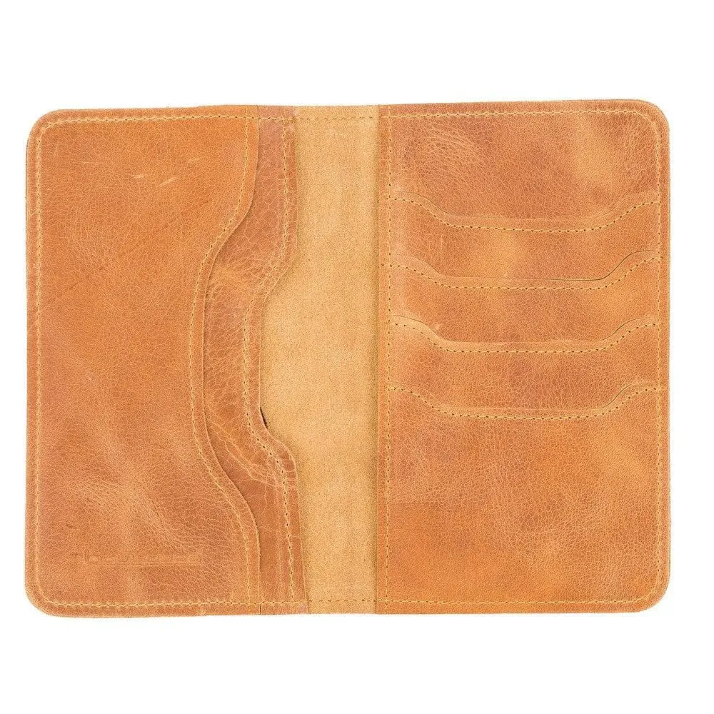 Voyager Leather Passport Wallet, Roma Tan