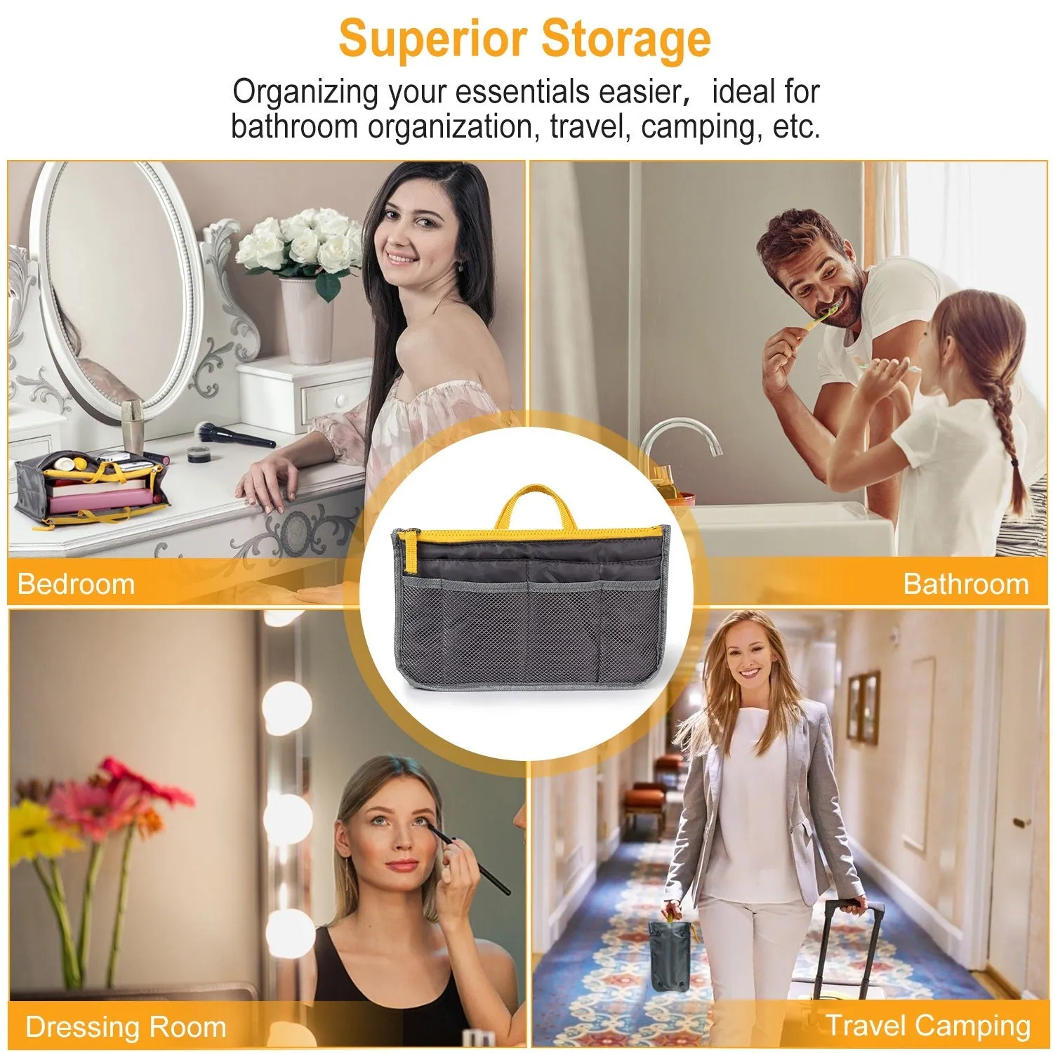Women Lady Travel Insert Handbag Organizer Makeup Bags