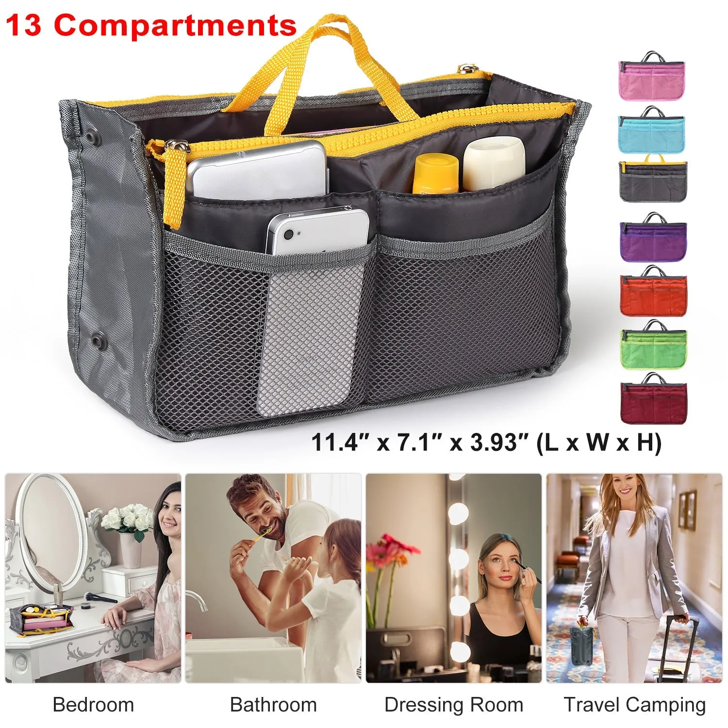Women Lady Travel Insert Handbag Organizer Makeup Bags