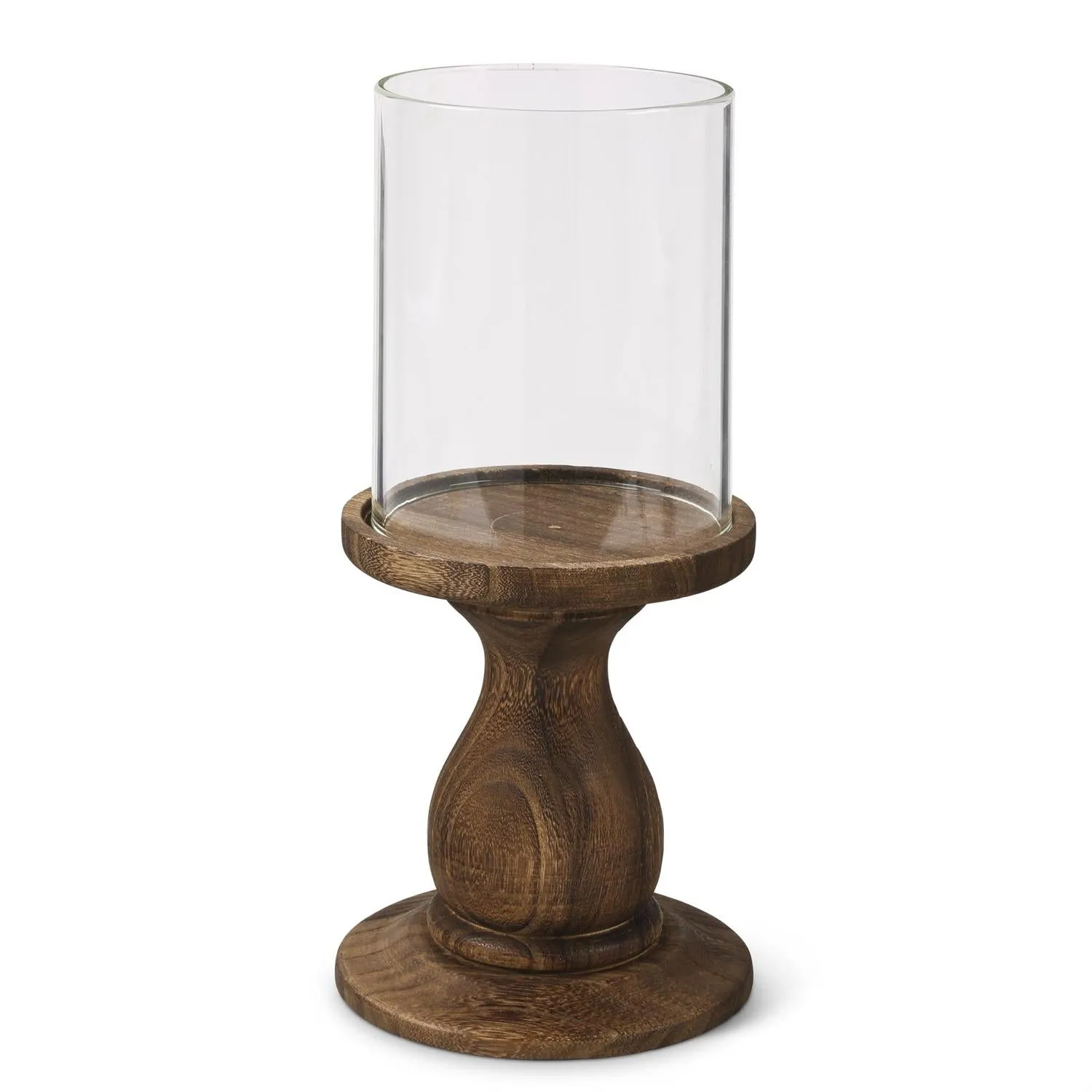 Wood   Glass Candle Holder