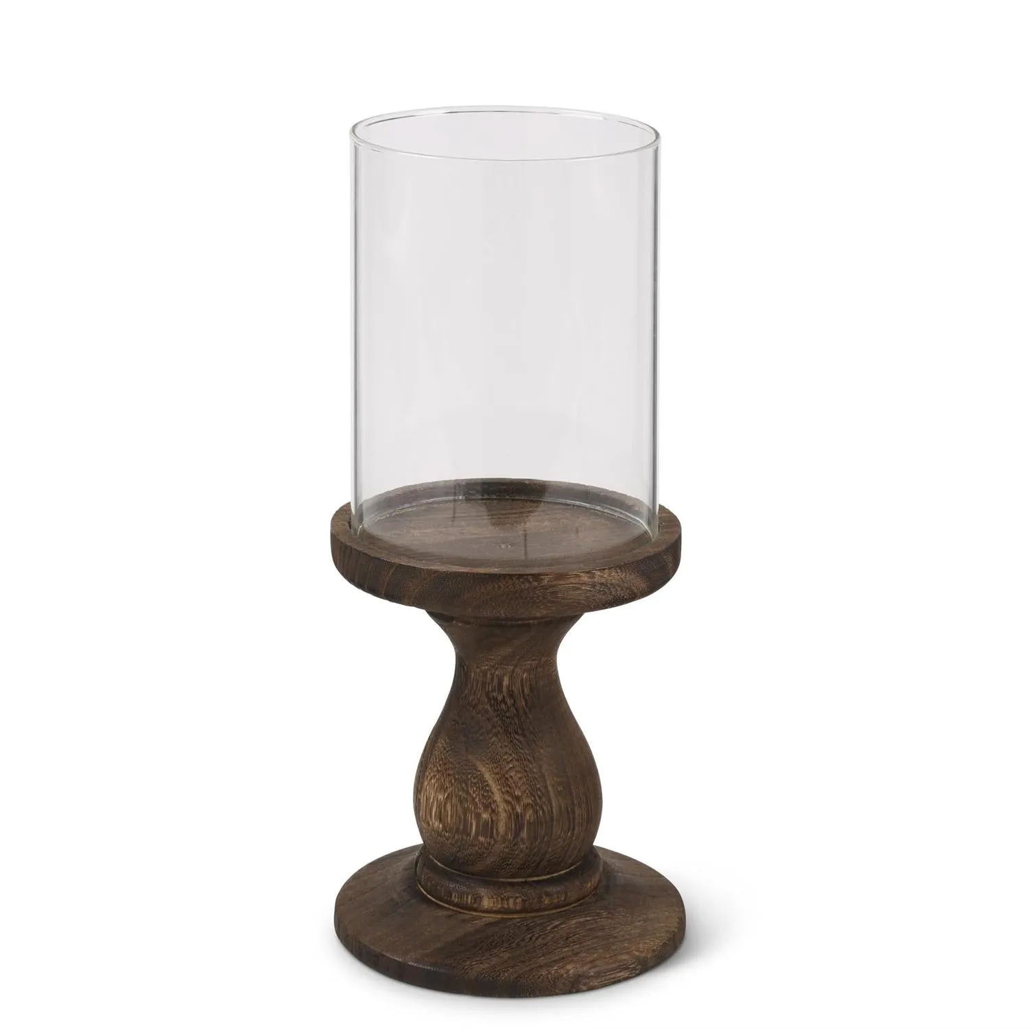 Wood   Glass Candle Holder