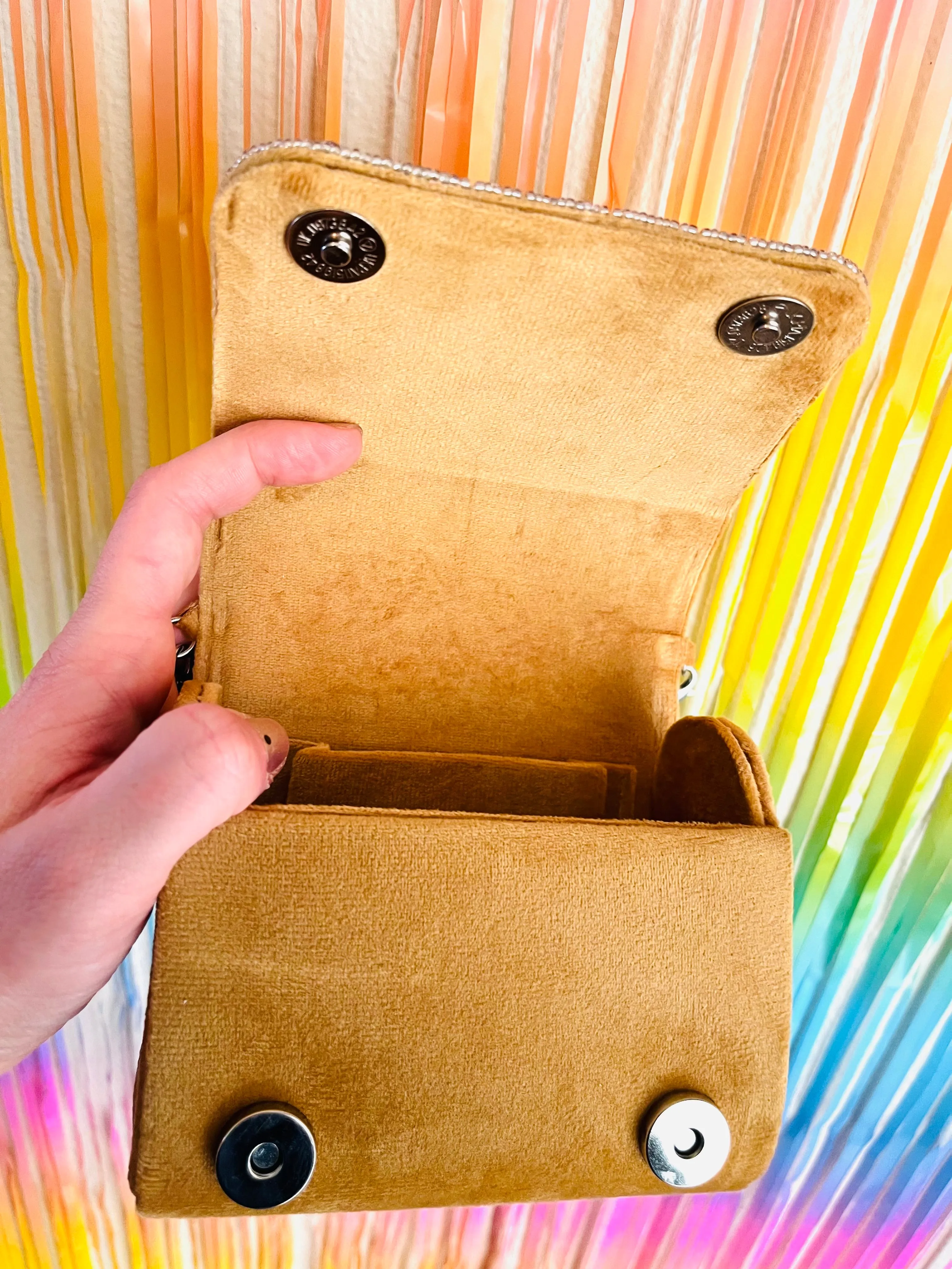 Yellow Gold Small Velvet Sparkles Clutch Purse - by Merry Dove
