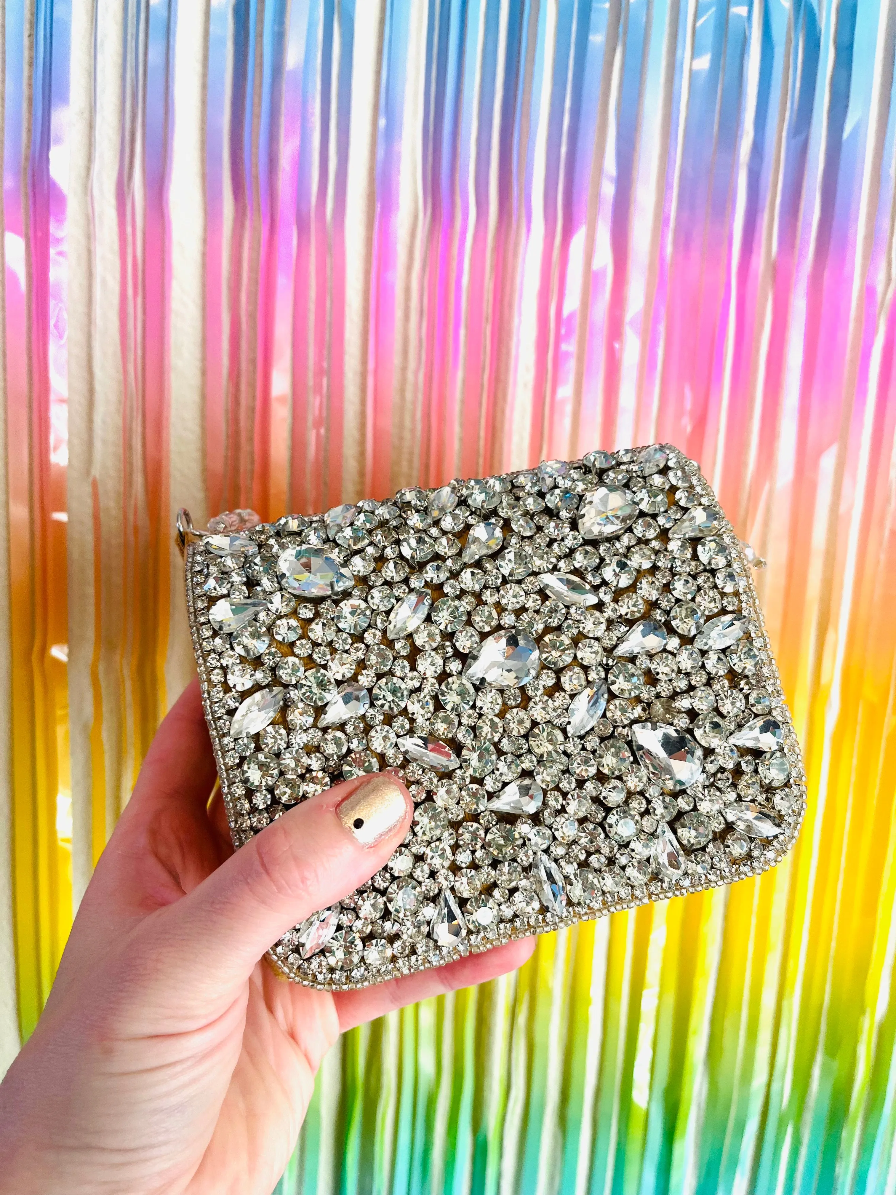 Yellow Gold Small Velvet Sparkles Clutch Purse - by Merry Dove